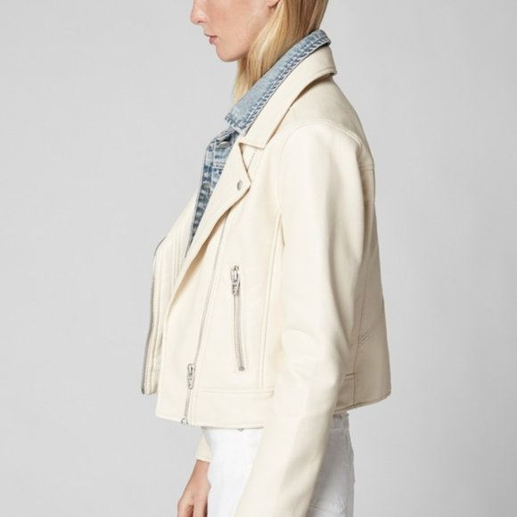 New BlankNYC Vegan Leather Jacket With Denim Insert - Picture 4 of 6